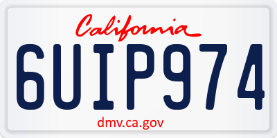 CA license plate 6UIP974