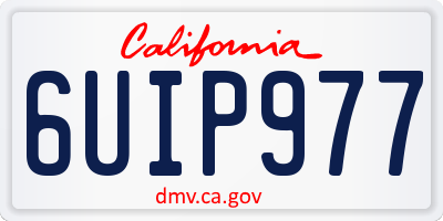CA license plate 6UIP977