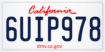 CA license plate 6UIP978