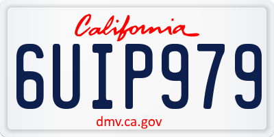CA license plate 6UIP979