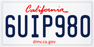 CA license plate 6UIP980