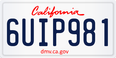 CA license plate 6UIP981