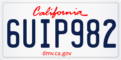 CA license plate 6UIP982