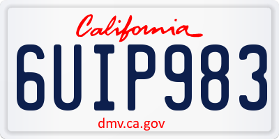CA license plate 6UIP983