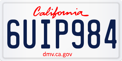 CA license plate 6UIP984