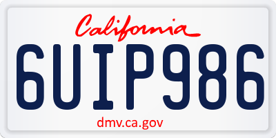 CA license plate 6UIP986