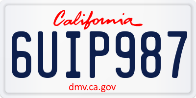 CA license plate 6UIP987