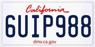 CA license plate 6UIP988