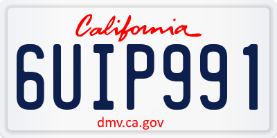 CA license plate 6UIP991