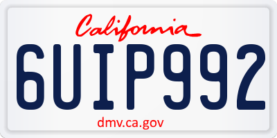 CA license plate 6UIP992