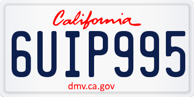 CA license plate 6UIP995