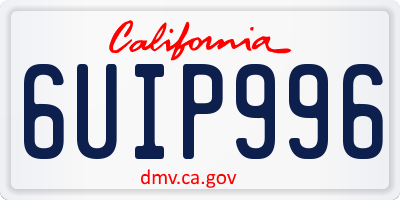 CA license plate 6UIP996