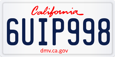 CA license plate 6UIP998