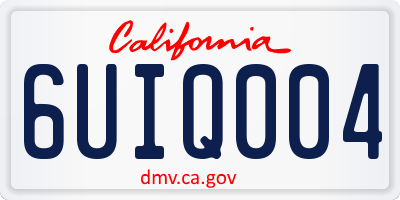 CA license plate 6UIQ004