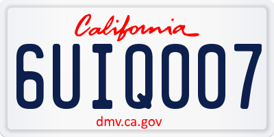 CA license plate 6UIQ007