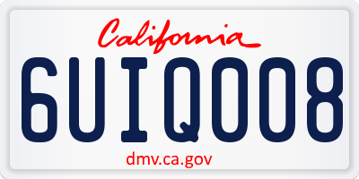 CA license plate 6UIQ008