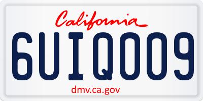 CA license plate 6UIQ009
