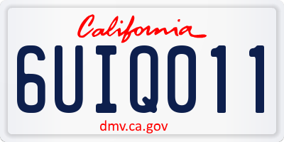 CA license plate 6UIQ011