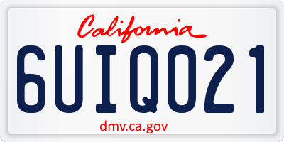CA license plate 6UIQ021