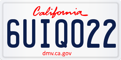 CA license plate 6UIQ022