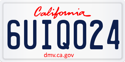 CA license plate 6UIQ024