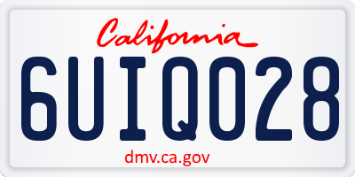 CA license plate 6UIQ028