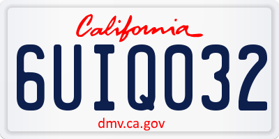 CA license plate 6UIQ032