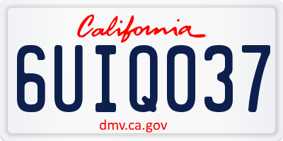CA license plate 6UIQ037