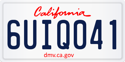CA license plate 6UIQ041