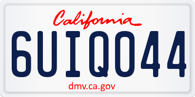 CA license plate 6UIQ044