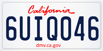 CA license plate 6UIQ046
