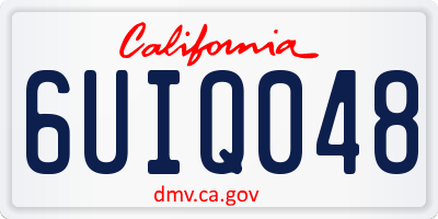 CA license plate 6UIQ048