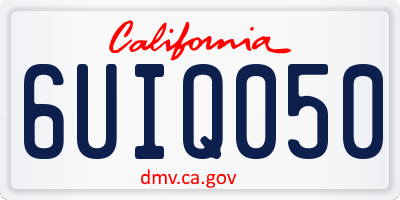 CA license plate 6UIQ050