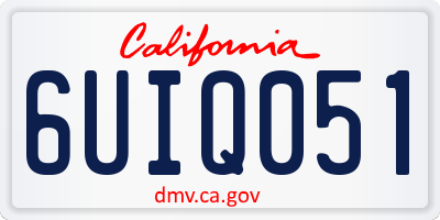 CA license plate 6UIQ051
