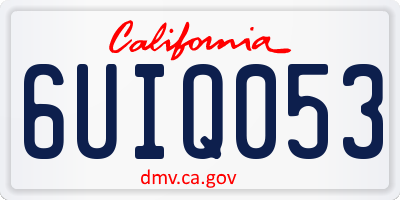 CA license plate 6UIQ053