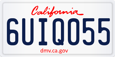 CA license plate 6UIQ055