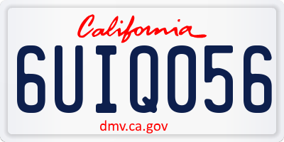 CA license plate 6UIQ056