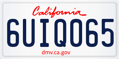 CA license plate 6UIQ065