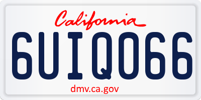 CA license plate 6UIQ066
