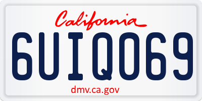 CA license plate 6UIQ069