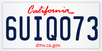 CA license plate 6UIQ073