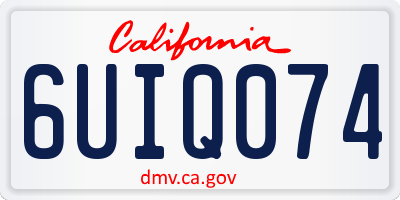 CA license plate 6UIQ074