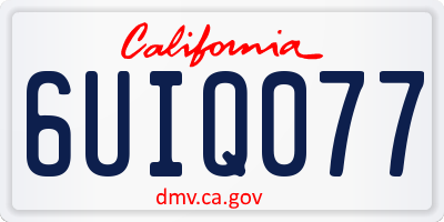 CA license plate 6UIQ077