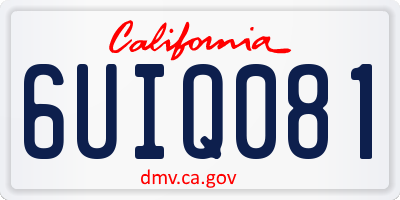 CA license plate 6UIQ081