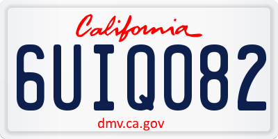 CA license plate 6UIQ082