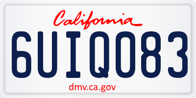 CA license plate 6UIQ083