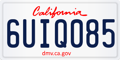 CA license plate 6UIQ085