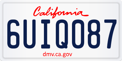 CA license plate 6UIQ087