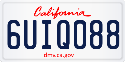 CA license plate 6UIQ088