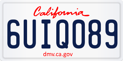 CA license plate 6UIQ089